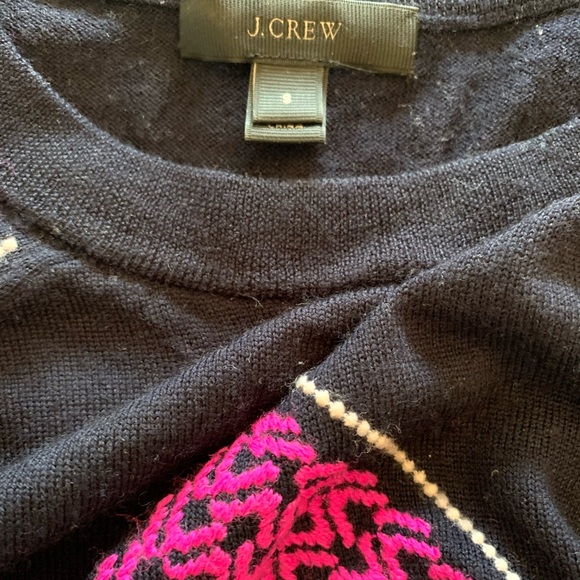 J. Crew Navy Sweater with Fine Embroidery - Picture 2 of 4